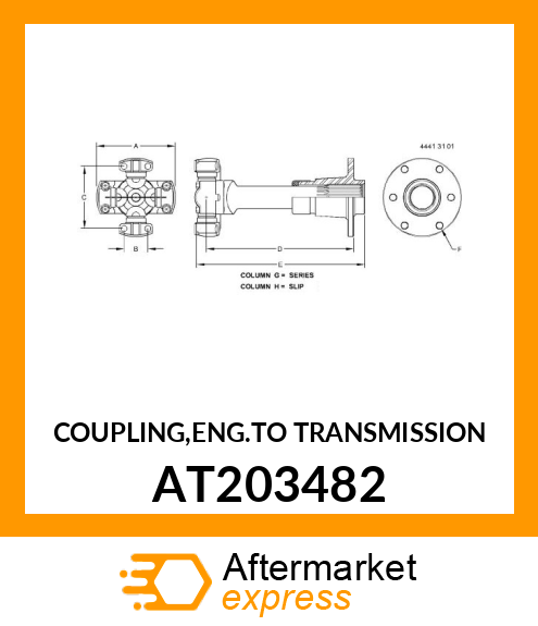 COUPLING,ENG.TO TRANSMISSION AT203482