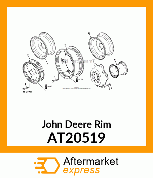 RIM,DRIVE WHEEL W/CLAMPS AT20519