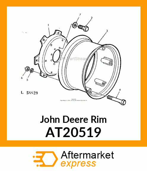 RIM,DRIVE WHEEL W/CLAMPS AT20519