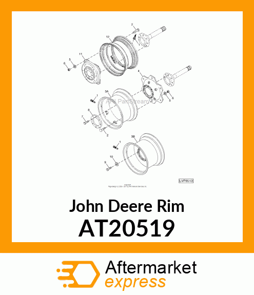 RIM,DRIVE WHEEL W/CLAMPS AT20519