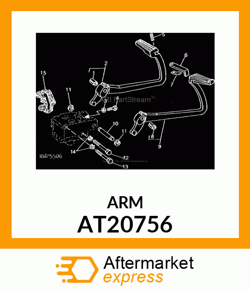 Pedal - PEDAL,BRAKE,W/BSHG,LH (Part is Obsolete) AT20756