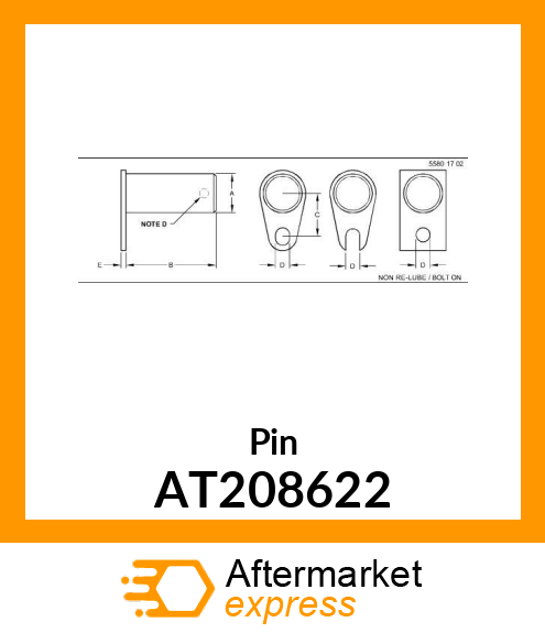 PIN, BELLCRANK PIVOT AT208622