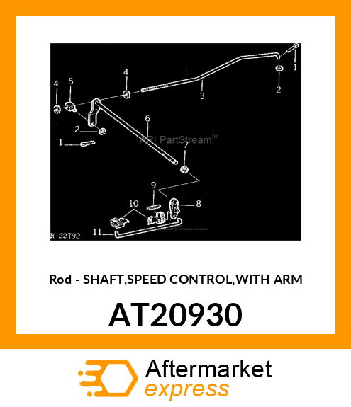 Rod - SHAFT,SPEED CONTROL,WITH ARM AT20930