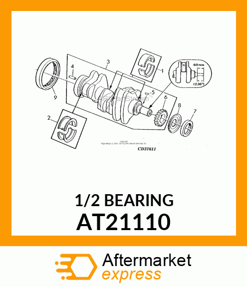 BEARING KIT,.010 UNDERSIZE MAIN CAR AT21110