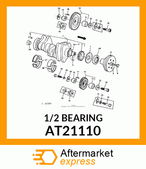 BEARING KIT,.010 UNDERSIZE MAIN CAR AT21110