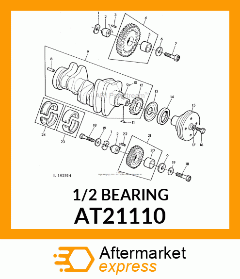 BEARING KIT,.010 UNDERSIZE MAIN CAR AT21110