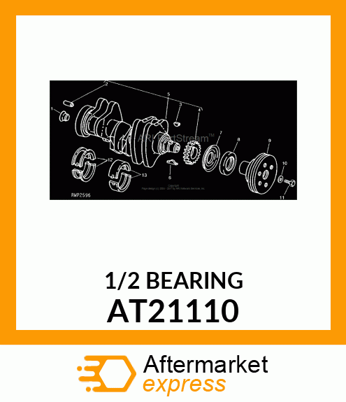 BEARING KIT,.010 UNDERSIZE MAIN CAR AT21110