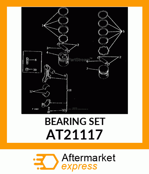 BEARING ,.010 UNDERSIZE CONNECTING AT21117