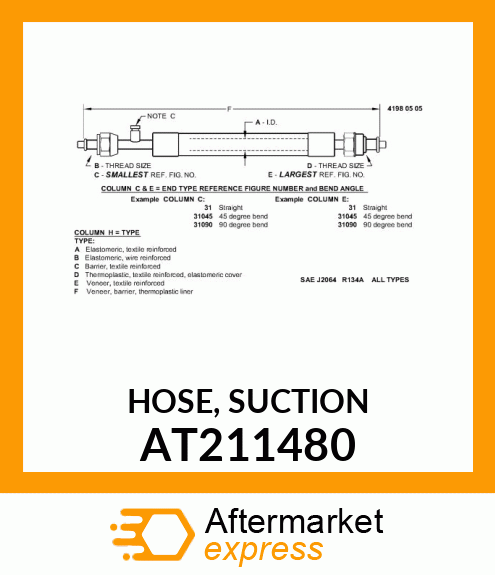 HOSE, SUCTION AT211480