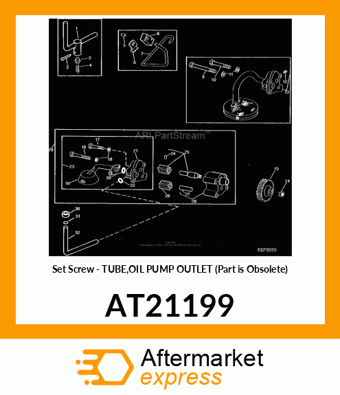 Set Screw - TUBE,OIL PUMP OUTLET (Part is Obsolete) AT21199