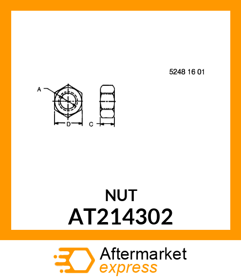 NUT, METRIC, HEX AT214302