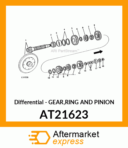 Differential - GEAR,RING AND PINION AT21623