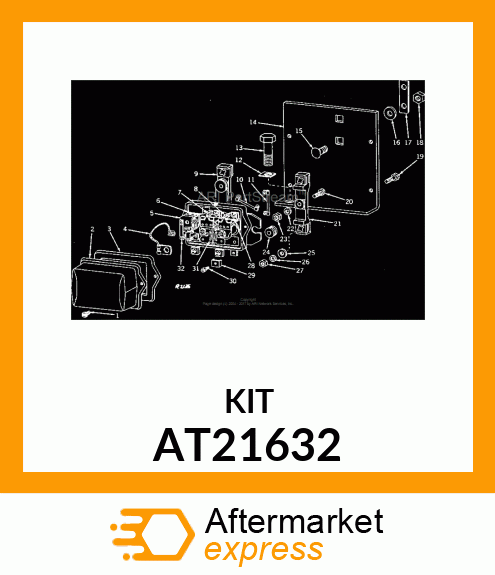 Package Of Parts - MOUNT,REGULATOR SHOCK,PACKAGE (Part is Obsolete) AT21632