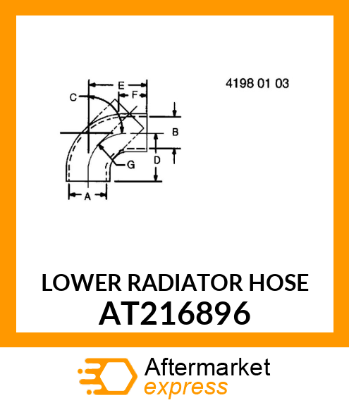 LOWER RADIATOR HOSE AT216896