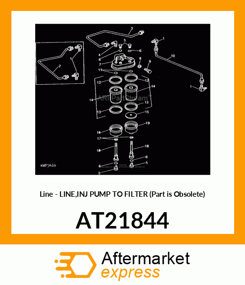 Line - LINE,INJ PUMP TO FILTER (Part is Obsolete) AT21844