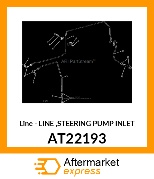 Line - LINE ,STEERING PUMP INLET AT22193