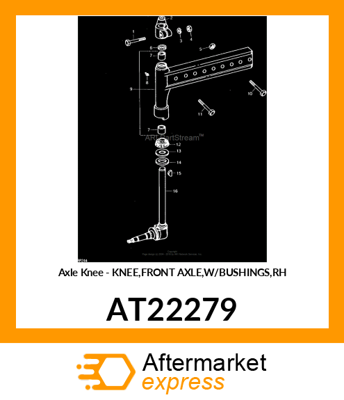 Axle Knee - KNEE,FRONT AXLE,W/BUSHINGS,RH AT22279