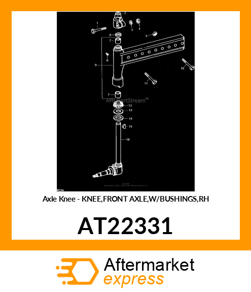 Axle Knee - KNEE,FRONT AXLE,W/BUSHINGS,RH AT22331