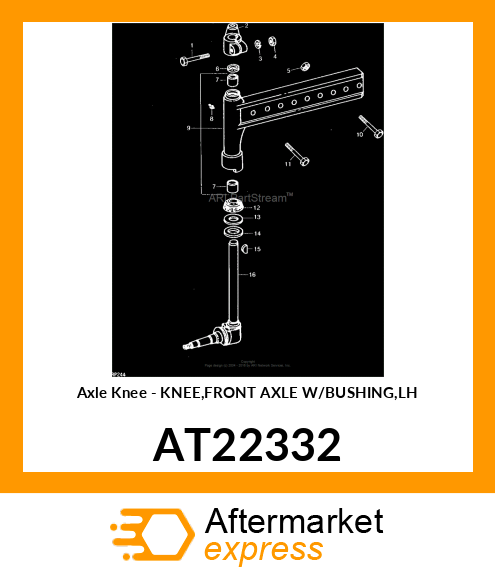 Axle Knee - KNEE,FRONT AXLE W/BUSHING,LH AT22332