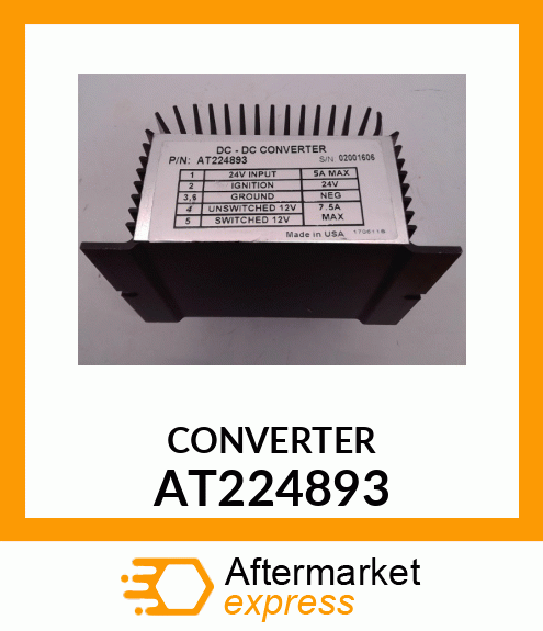 CONVERTER, 8 AMP 24/12 VOLT AT224893