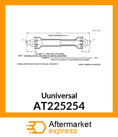 DRIVESHAFT AT225254