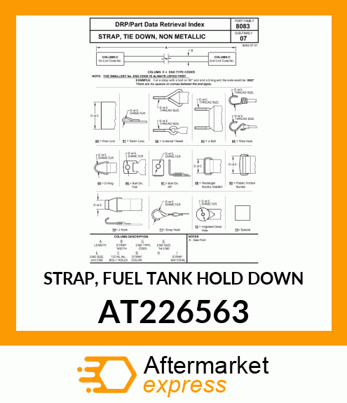 STRAP, FUEL TANK HOLD DOWN AT226563