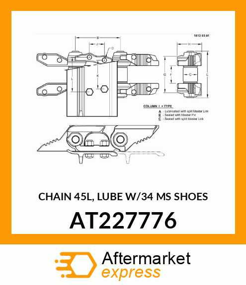 TRACK ASSEMBLY WITH SHOES, CHAIN 45 AT227776