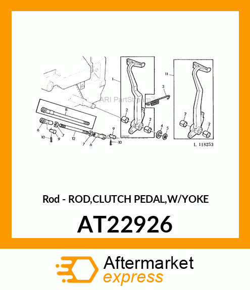 Rod - ROD,CLUTCH PEDAL,W/YOKE AT22926