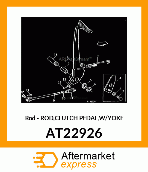 Rod - ROD,CLUTCH PEDAL,W/YOKE AT22926