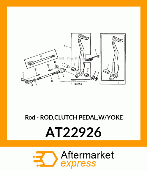 Rod - ROD,CLUTCH PEDAL,W/YOKE AT22926