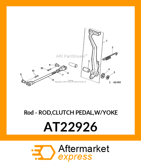 Rod - ROD,CLUTCH PEDAL,W/YOKE AT22926