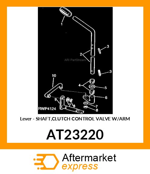 Lever - SHAFT,CLUTCH CONTROL VALVE W/ARM AT23220