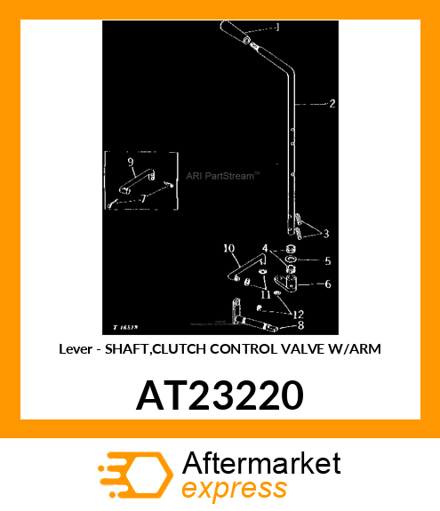 Lever - SHAFT,CLUTCH CONTROL VALVE W/ARM AT23220