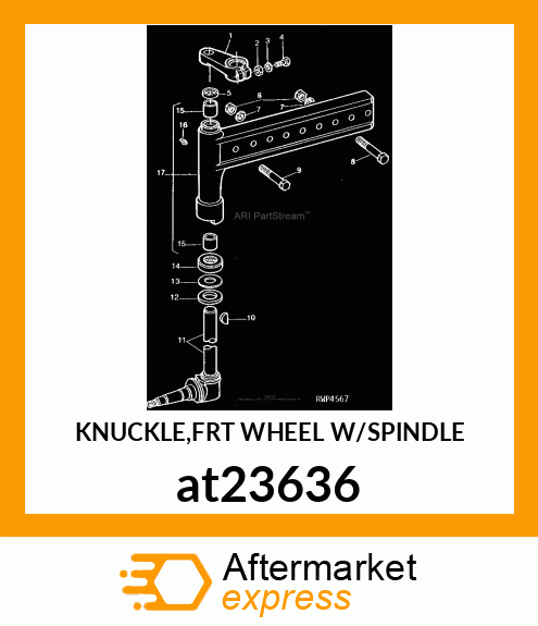 KNUCKLE,FRT WHEEL W/SPINDLE at23636