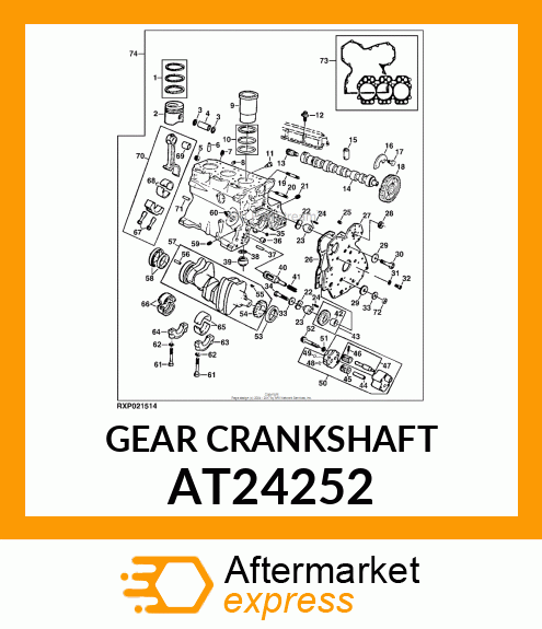 GEAR, IDLER W/ BUSHING AT24252