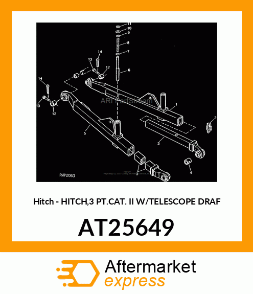 Hitch - HITCH,3 PT.CAT. II W/TELESCOPE DRAF AT25649