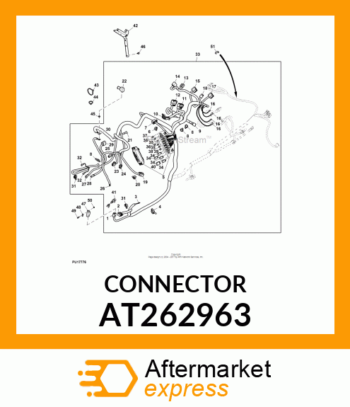 CONNECTOR,THREE WAY MALE AT262963