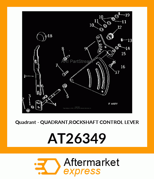 Quadrant - QUADRANT,ROCKSHAFT CONTROL LEVER AT26349