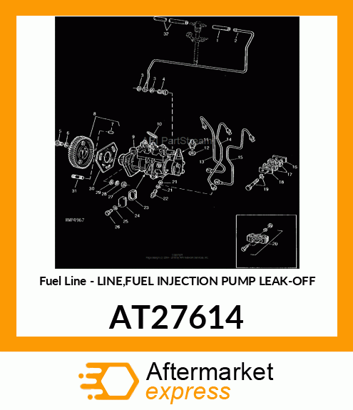 Fuel Line - LINE,FUEL INJECTION PUMP LEAK-OFF AT27614