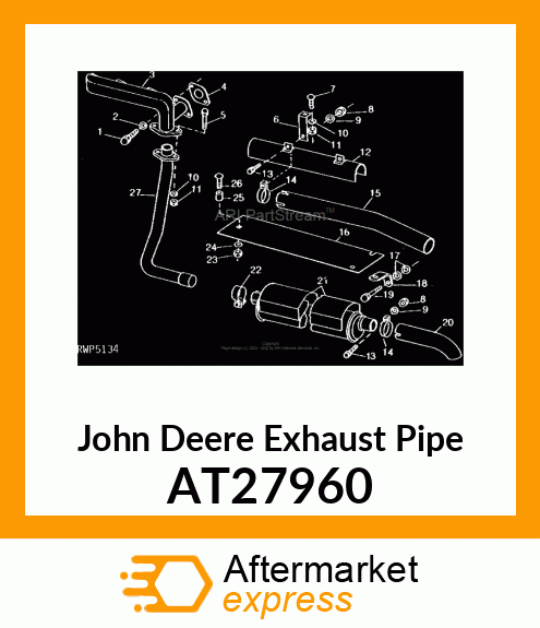 PIPE,EXHAUST W/FLANGE AT27960