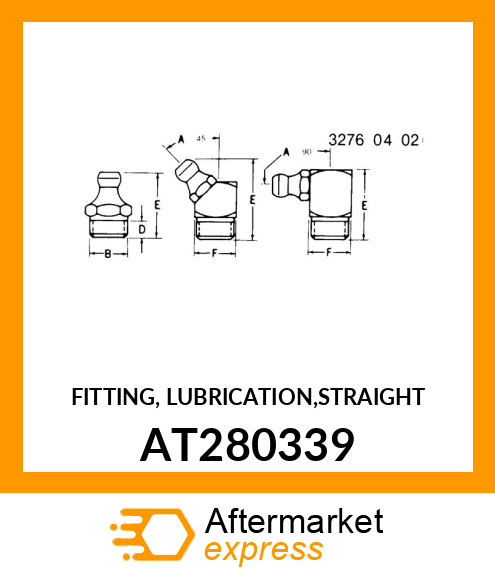 FITTING, LUBRICATION,STRAIGHT AT280339