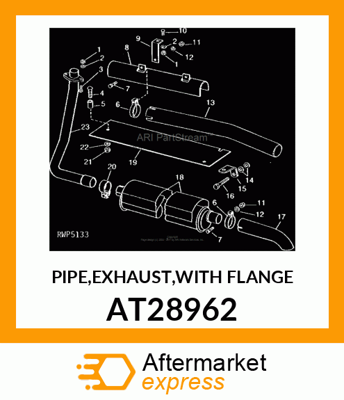 PIPE,EXHAUST,WITH FLANGE AT28962