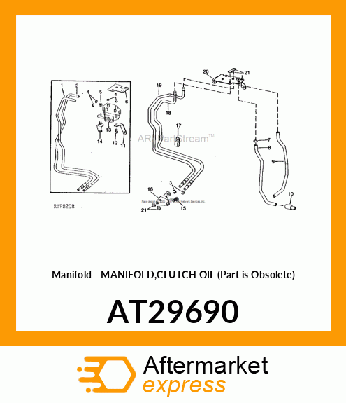 Manifold - MANIFOLD,CLUTCH OIL (Part is Obsolete) AT29690