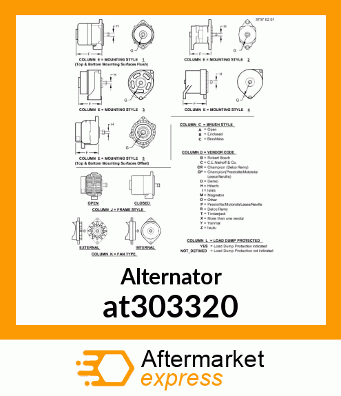 ALTERNATOR, 80A at303320