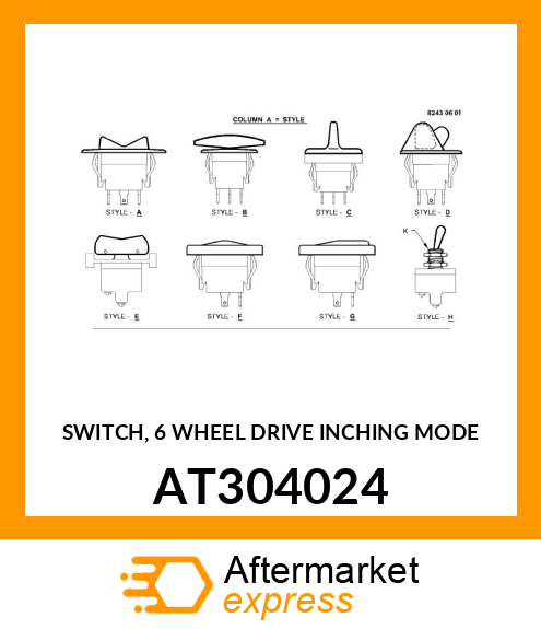 SWITCH, 6 WHEEL DRIVE INCHING MODE AT304024