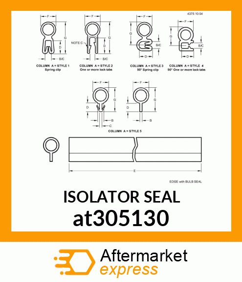 ISOLATOR SEAL at305130