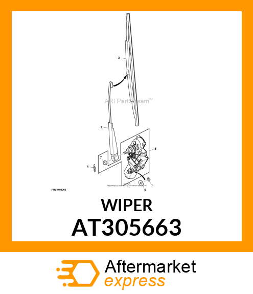 WIPER ARM, 330MM, WET AT305663