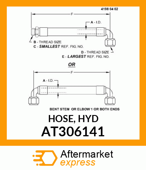 HOSE, HYD AT306141