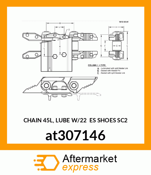 TRACK ASSEMBLY WITH SHOES, CHAIN 45 at307146