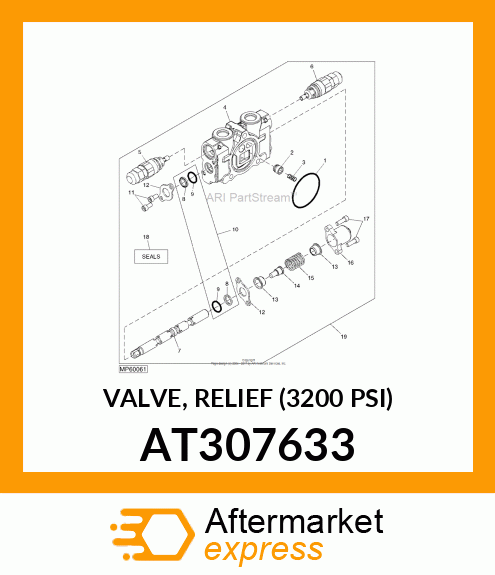 VALVE, RELIEF (3200 PSI) AT307633